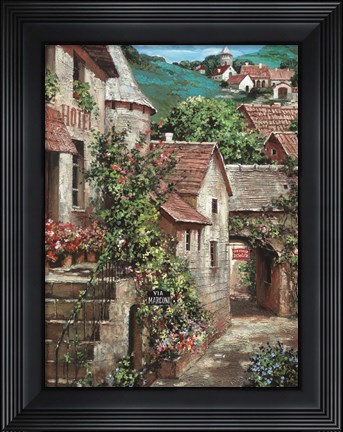 Framed Italian Country Village I Print