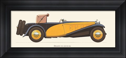 Framed Delage 1933 Print
