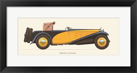 Framed Delage 1933 Print