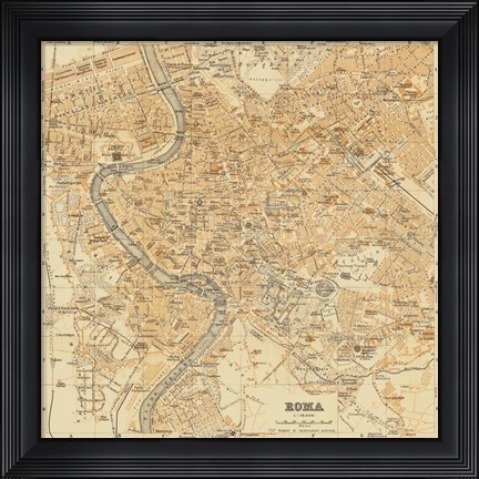 Framed Mapa Di Roma, 1898 Print