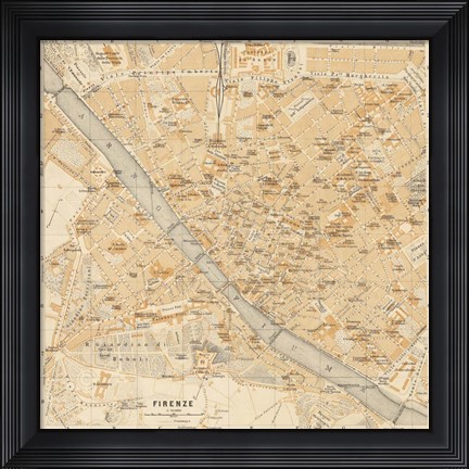 Framed Mapa Di Firenze, 1896 Print