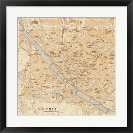 Framed Mapa Di Firenze, 1896 Print