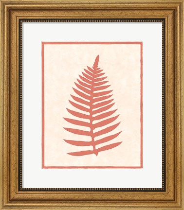 Framed Silhouette In Coral I Print