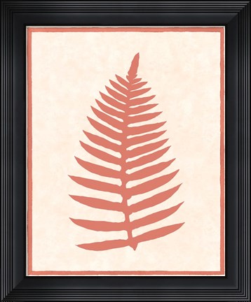 Framed Silhouette In Coral I Print