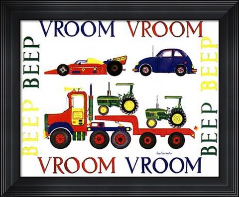 Framed Vroom Vroom Beep Beep Print