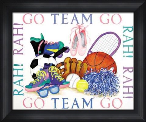 Framed Girls Sports Theme Print