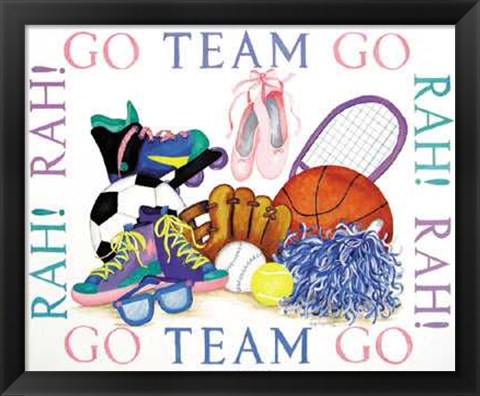 Framed Girls Sports Theme Print