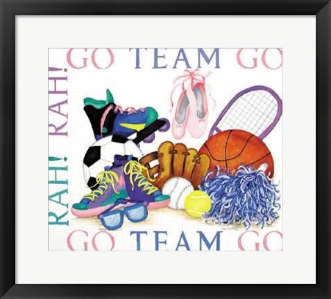 Framed Girls Sports Theme Print