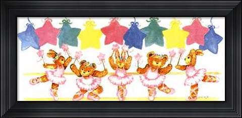 Framed Pastel Ballet Class Print