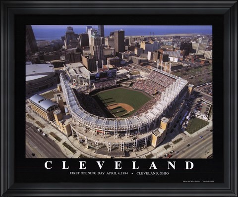 Framed Cleveland - First Indians Game Print