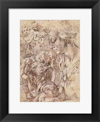 Framed Sepia Woman and Child Print