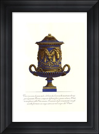 Framed Blue Urn I Print