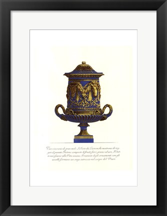 Framed Blue Urn I Print