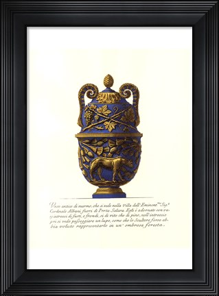 Framed Blue Urn II Print