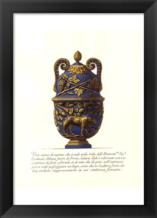 Framed Blue Urn II Print