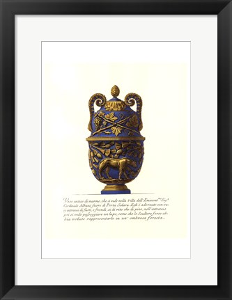 Framed Blue Urn II Print