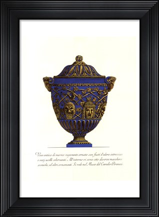 Framed Blue Urn III Print