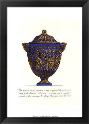 Framed Blue Urn III Print