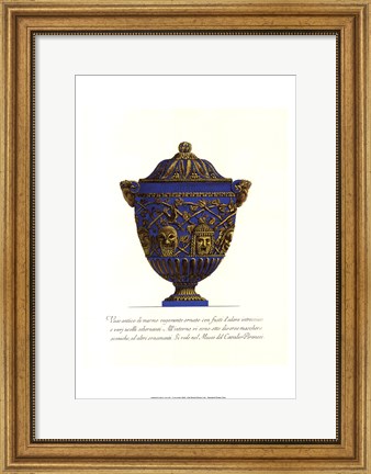 Framed Blue Urn III Print