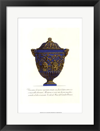 Framed Blue Urn III Print