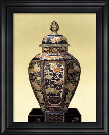 Framed Oriental Blue Vase II Print