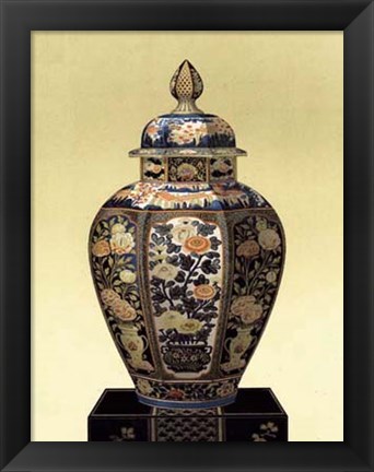 Framed Oriental Blue Vase II Print