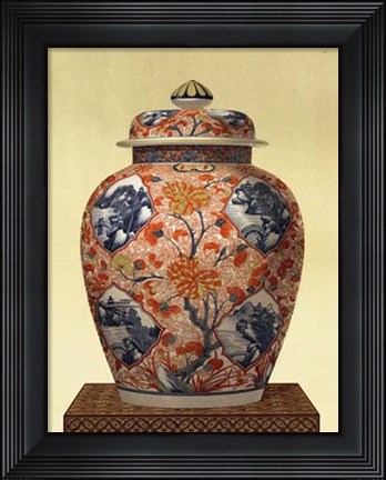 Framed Oriental Blue Vase III Print