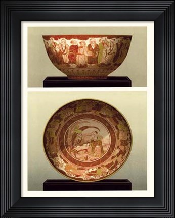 Framed Oriental Bowl and Plate II Print