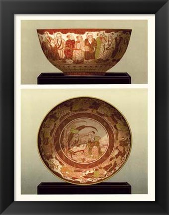 Framed Oriental Bowl and Plate II Print