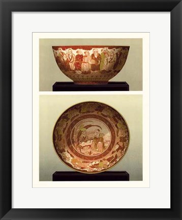 Framed Oriental Bowl and Plate II Print