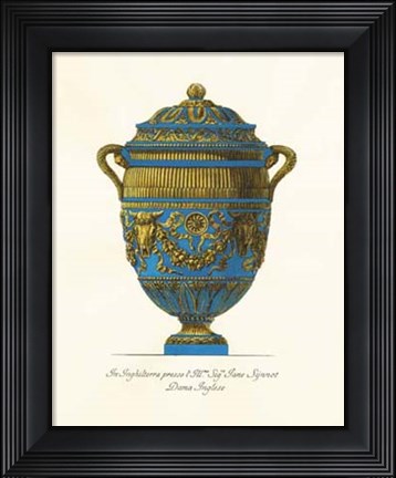 Framed Blue Urn IV Print