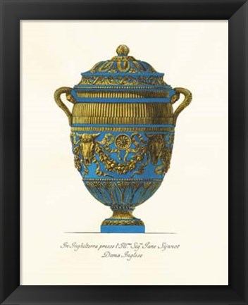 Framed Blue Urn IV Print