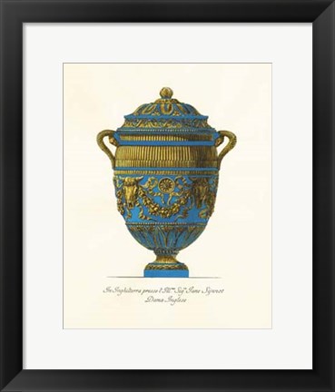 Framed Blue Urn IV Print