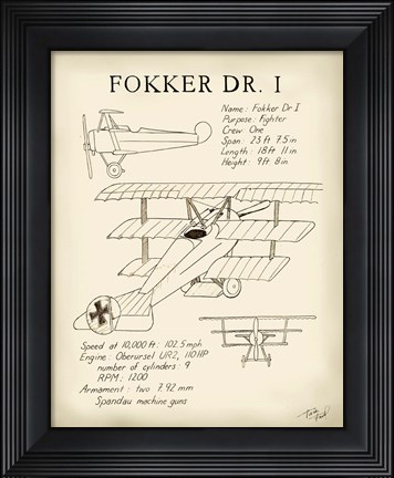 Framed Fokker Dreidecker Print