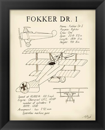 Framed Fokker Dreidecker Print