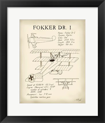 Framed Fokker Dreidecker Print