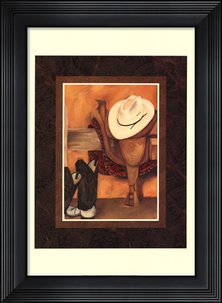 Framed Hat and Saddle (HI) Print