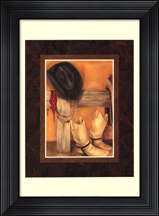 Framed Hat and Boots (HI) Print