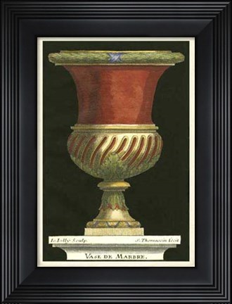 Framed Vase with Red Center Print