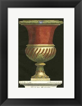 Framed Vase with Red Center Print