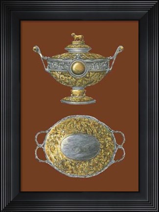 Framed Silver Serving Pieces I Print