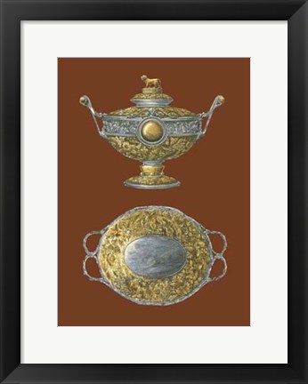 Framed Silver Serving Pieces I Print
