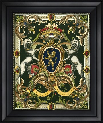 Framed Crest on Black I Print