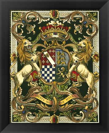 Framed Crest on Black II Print