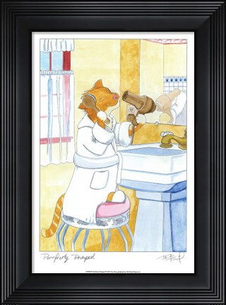 Framed Purrfectly Primped Print