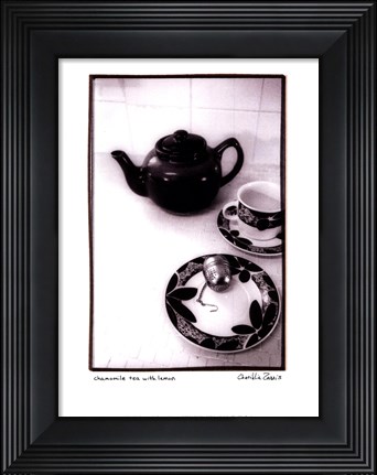 Framed Camomile Tea with Lemon Print
