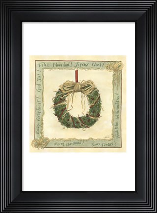 Framed Raffia Wreath I Print
