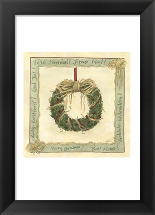 Framed Raffia Wreath I Print