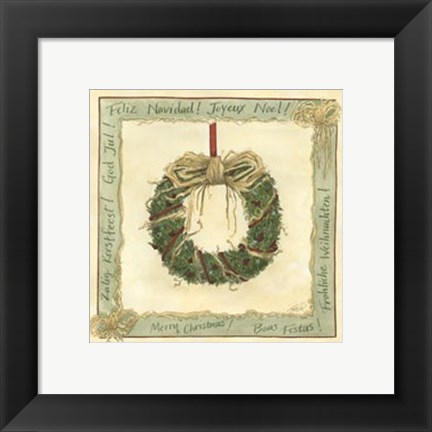 Framed Raffia Wreath I Print