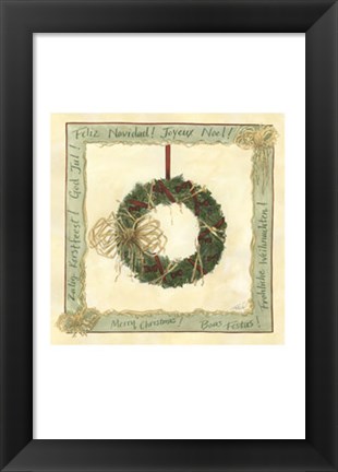 Framed Raffia Wreath II Print